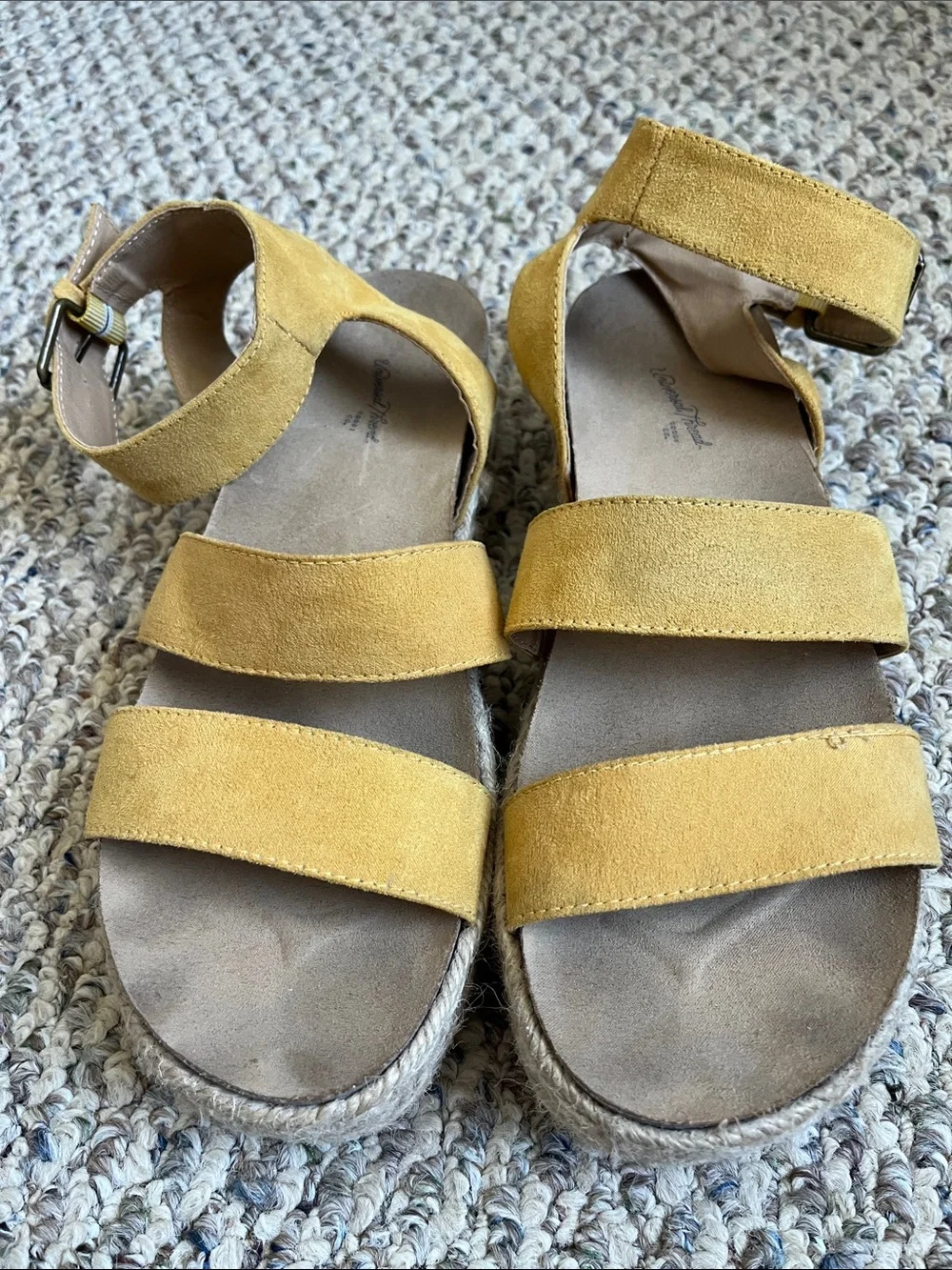 Universal Thread Mustard Espadrille Platform Sandals with Ankle Strap